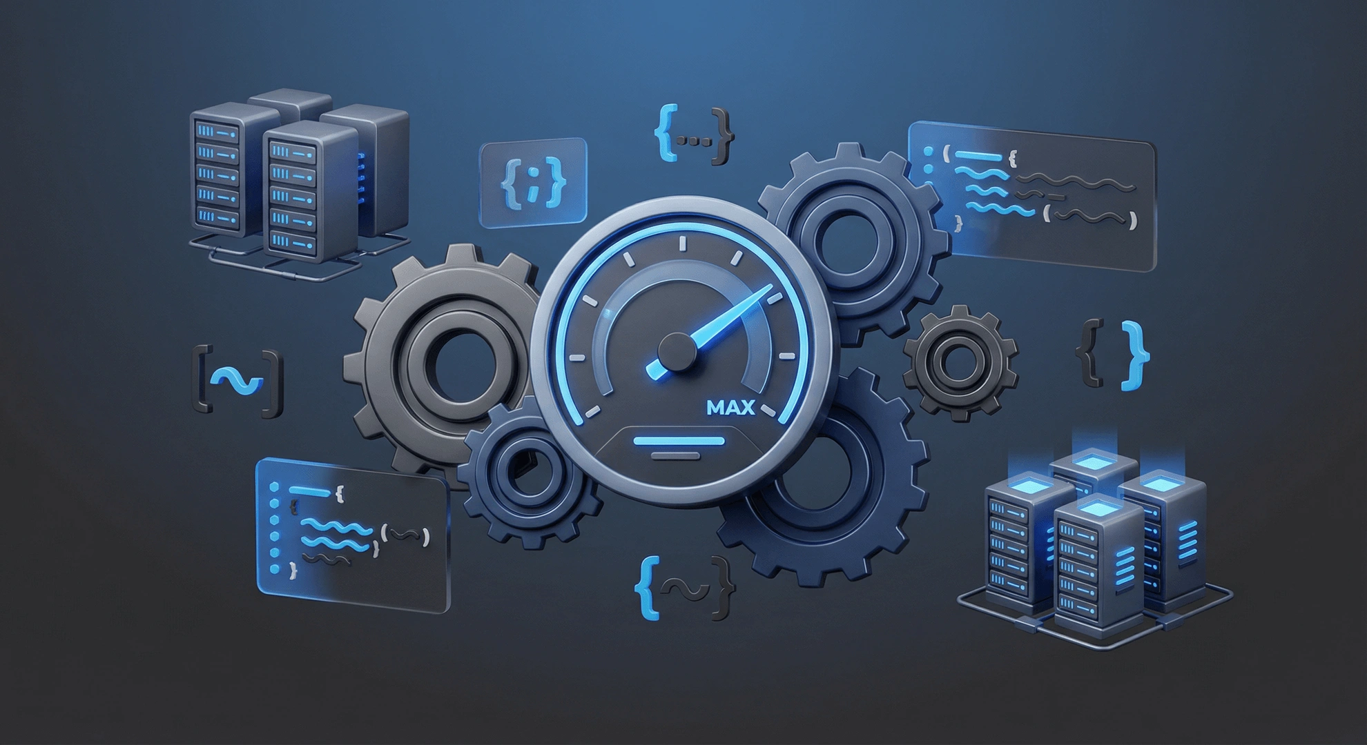 Technical SEO optimization dashboard illustration